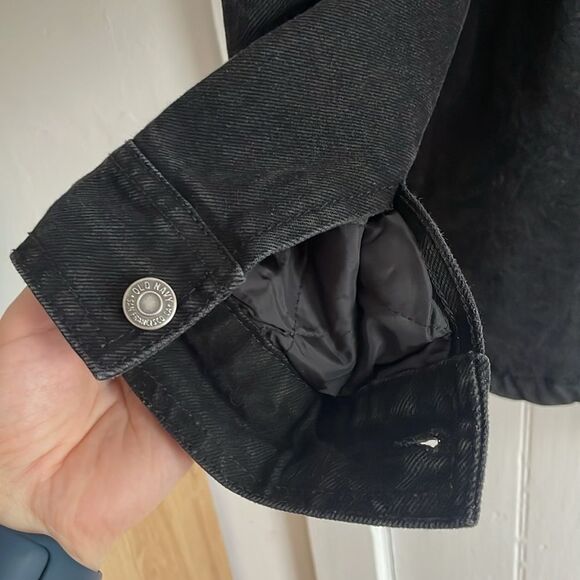 Old Navy Black Sherpa Lined Denim Jacket - Picture 5 of 5